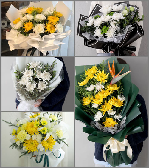 山东莱芜莱城区大王庄镇大下河村白事花束代送